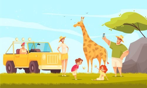 Off road driving safari adventures flat composition with young family with kids making giraffe photos vector illustration SSUCv3H4sIAAAAAAACA01RTU/DMAz9K5bPFQNx643DQEJCTHDgMHHwEqezmiZVknZMU/87zj4EN9vv+fnl5YQ7ymKwPaF4P+WSqEgM2D40yFZKTEIe2/ulwVyoTJmzcrUzVLhT9NzfRLanOscWn4IM5PPqS7z14hh1fdop8CbZsPcUOE4Zl+a2sOE4+j/aMw3iq/by3SB1HMyxntW7iT3T2cVWof5QOA1XS7NYjpeSJiu1xDka9YHtY7Wsz4tDnXaJxr2YJDOn2lvORgt8dw5SJAtWIQkdZHKUBMjOHMqUOIPzVMDEYYxZalJwkLKHY5yU7arr42XSi80wUF9VOknkHMO4jyVmmNlorvA/7ztYa9i08wzrzSdQsPDBwbKyArxuXsDFNGhQDZafGhc219wuWnllYjA8lon8SiVn9sqIvX7jsiy/oQRFGuQBAAA=